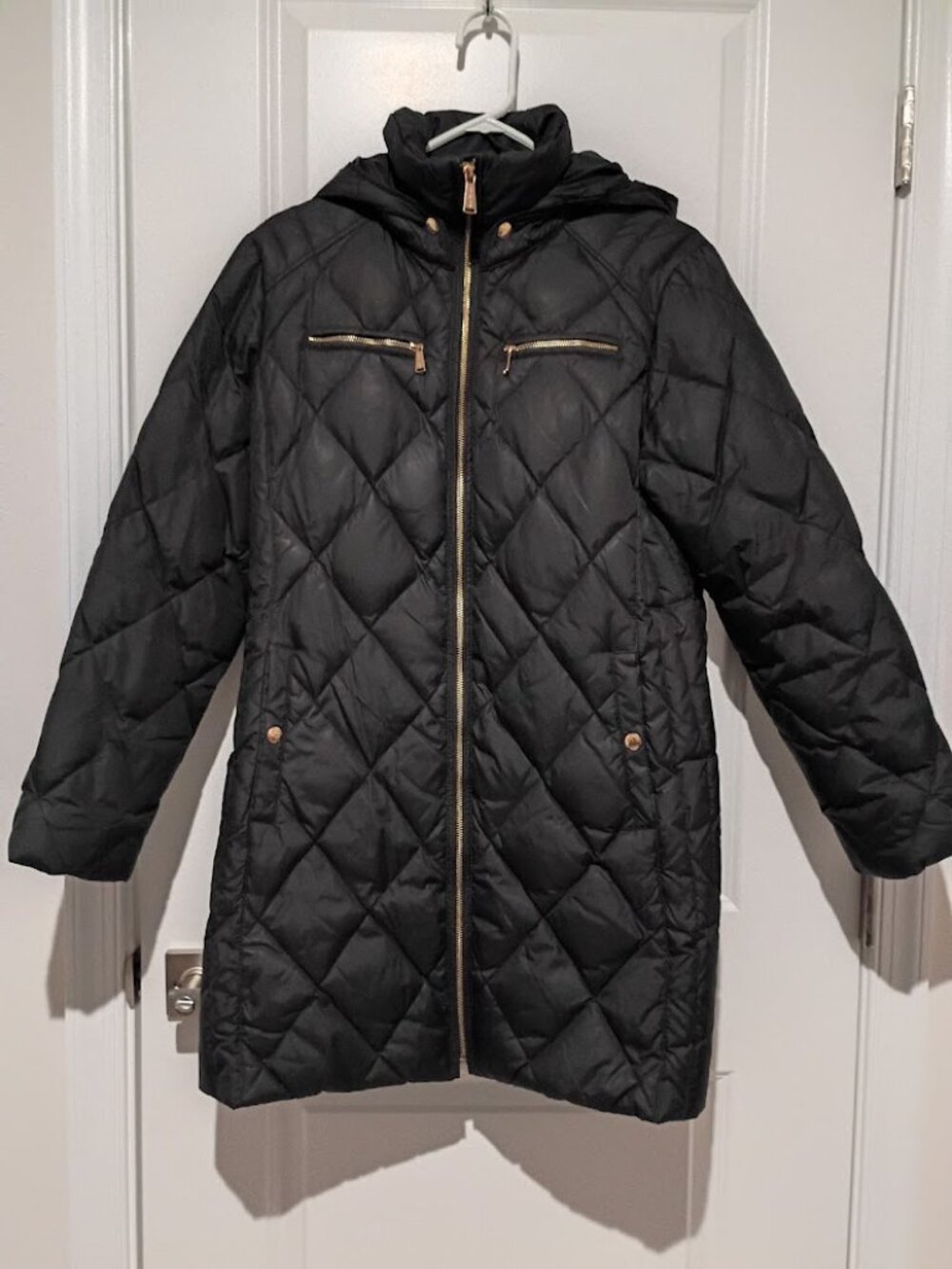 Michael Kors Women's Hooded Down Packable Puffer Coat - Black - Petite XL